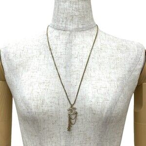 CHANEL Authentic Pink Pearl Logo Necklace